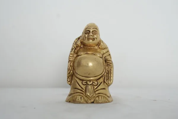 Golden_Feng_Shui_Laughing_Buddha_Brass_Statue_Happy_Man_-_0.515_Kg_-_H_9.3_Cm,_L_6_Cm,_B_5_Cm_-_Good_Luck_Wealth_Prosperity_Home_Office_Business_Gift