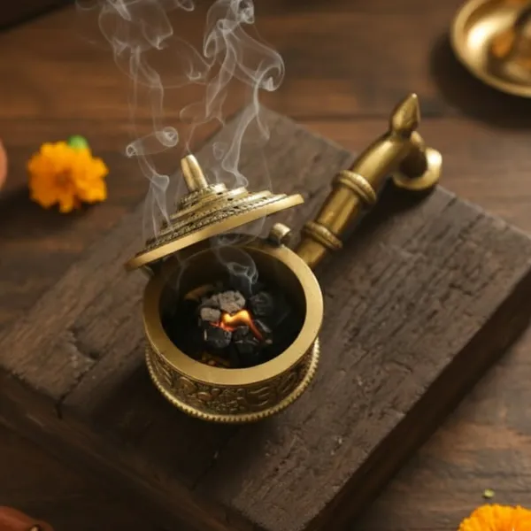 Golden_Brass_Dhuna_Loban_Burner_Dhoop_Dani_Incense_Burner_-_0.790_Kg_-_H_8.5_Cm,_L_17.5_Cm,_B_7.2_Cm_-_Home_Purifying_Dhupiya_Loban_Burner