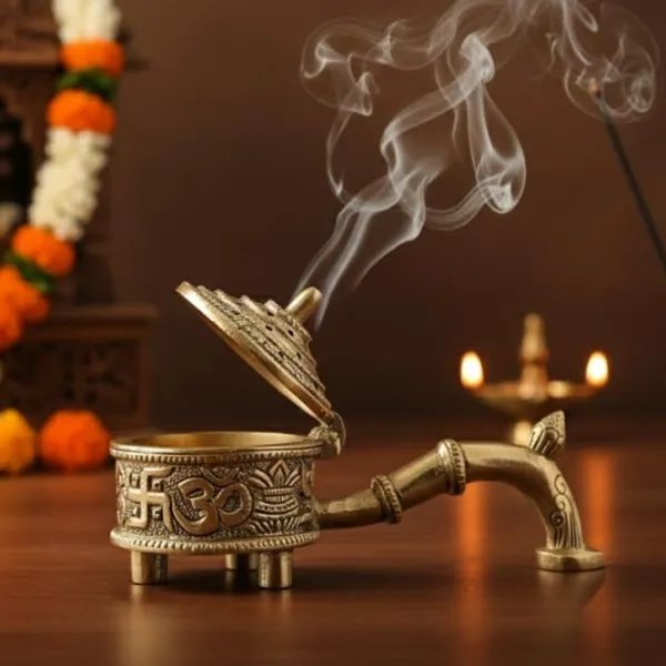 Golden_Brass_Dhuna_Loban_Burner_Dhoop_Dani_Incense_Burner_-_0.790_Kg_-_H_8.5_Cm,_L_17.5_Cm,_B_7.2_Cm_-_Home_Purifying_Dhupiya_Loban_Burner