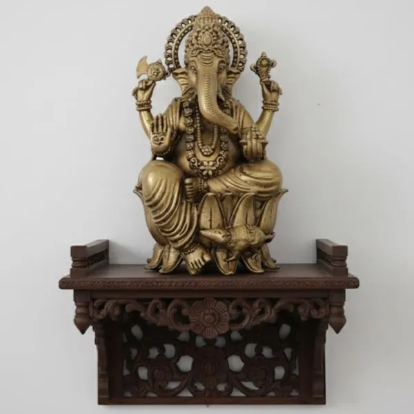 Golden_Brass_Ganesha_I_Fine_Carving_Ganpati_I_Charbhuja_I_Home_Decor_I_Gifting_In_Living_Room_1.195_Kg_-_H_17.50_Cm,_L_8.50_Cm,_B_8_Cm_I_Hindu_God_Idol
