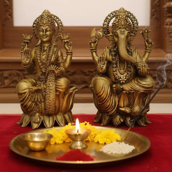 Golden_Pure_Brass_Ganesh_Lakshmi_Idol_Combo_Set_-_2.28_Kg_-_H_17.50_Cm,_L_8.50_Cm,_B_8_Cm_-_Vinayagar_Laxmi_Murti_For_Diwali_Puja_Home_Temple_Car_Office_Desk_Gift