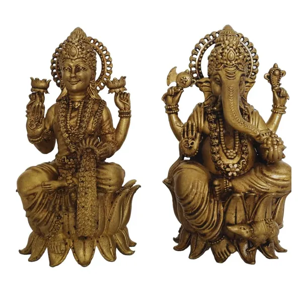 Golden_Pure_Brass_Ganesh_Lakshmi_Idol_Combo_Set_-_2.28_Kg_-_H_17.50_Cm,_L_8.50_Cm,_B_8_Cm_-_Vinayagar_Laxmi_Murti_For_Diwali_Puja_Home_Temple_Car_Office_Desk_Gift