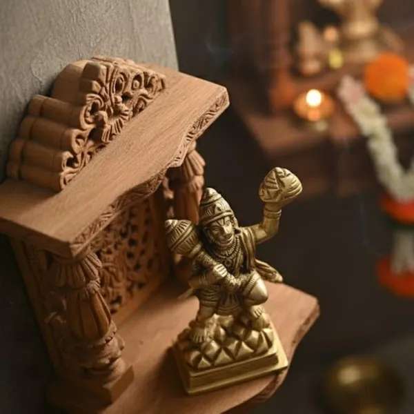Golden_Pure_Brass_Lord_Hanuman_(Balaji)_Idol_-_0.445_Kg_-_H_10.5_Cm,_L_5_Cm,_B_4_Cm_-_Sankat_Mochan_Murti_With_Sanjeevani_Parvat_Pooja_Mandir_Temple_Home_Decor