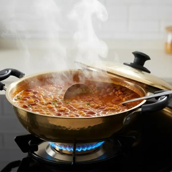 Golden_Heavy_Duty_Brass_Kadai_With_Lid_-_1.830_Kg_-_H_15_Cm,_L_34_Cm,_B_26_Cm_-_Teflon-Free_Naturally_Non-Stick_Kadai_For_Cooking_Curries_&_Sweets