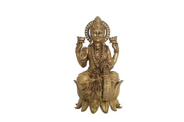 Golden_Antique_Brass_Goddess_Lakshmi_Idol_1.085_Kg_-_H_17.50_Cm,_L_8.50_Cm,_B_8_Cm_-_Mahalakshmi_Statue_Sitting_On_Lotus_For_Home_Temple,_Puja_&_Office_Auspicious_Gift