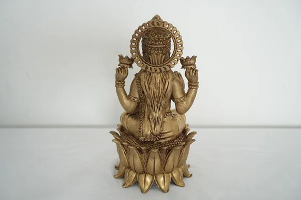 Golden_Antique_Brass_Goddess_Lakshmi_Idol_1.085_Kg_-_H_17.50_Cm,_L_8.50_Cm,_B_8_Cm_-_Mahalakshmi_Statue_Sitting_On_Lotus_For_Home_Temple,_Puja_&_Office_Auspicious_Gift