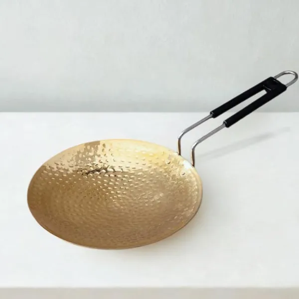Golden_Heavy_Duty_Brass_Roti_Tawa_Teflon_Free_Non-Toxic_1.000_Kg_-_H_44_Cm,_Dia_25_Cm_-_Tawa_For_Roti_With_Insulated_Heat_Resistant_Wire_Handle