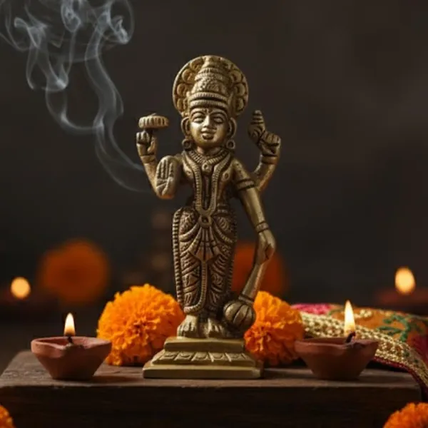 Golden_Brass_Vishnu_Ji_Standing_Murti_-_0.275_Kg_-_H_11_Cm,_L_4_Cm,_B_3.5_Cm_-_Lord_Vishnu_Bhagwan_Idol_Venkatesh_Statue_For_Lakshmi_Narayan_Temple_Office_Diwali_Pooja