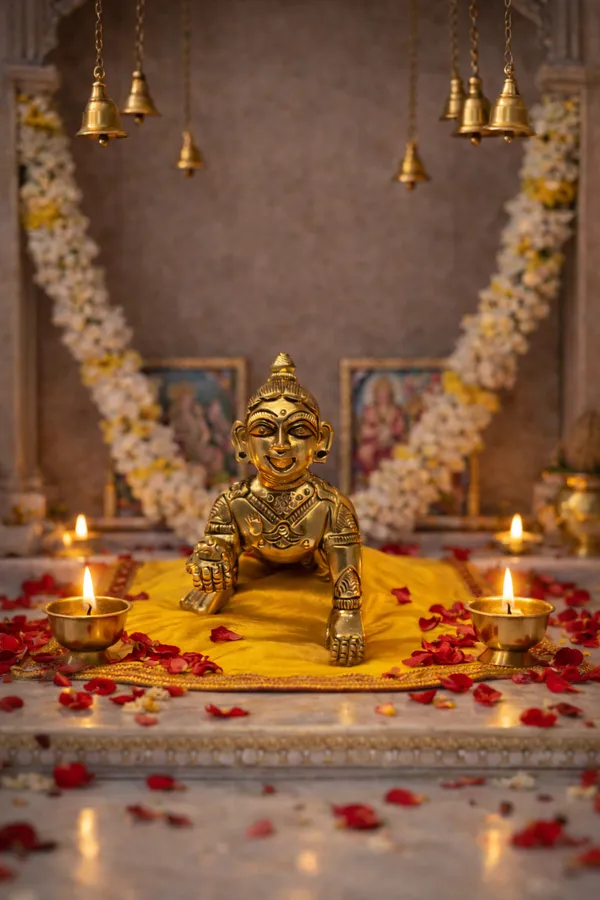 Brass_Golden_Laddu_Gopal_(Bal_Krishna)_Idol_||_Height:_8_cm__Length:_5cm__Width:_7_cm_||_Weight-280g