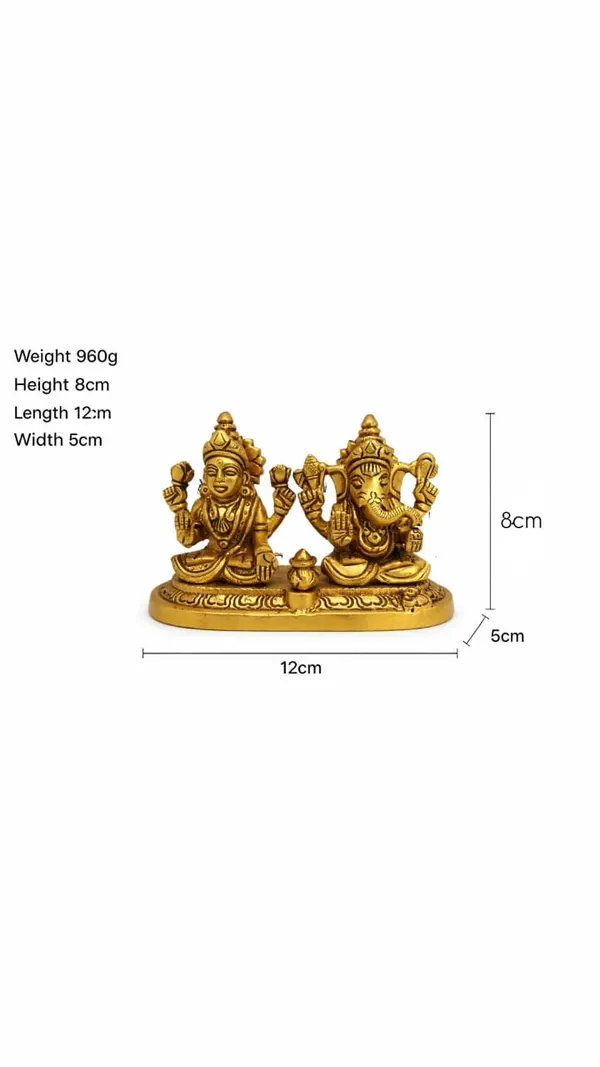 Brass_Lakshmi_Ganesh_Single_Base_Idol_Set_for_Home_&_Office_||_Height:_8cm,_Length:_12cm,_Width:_5cm,_(Weight:_960g)