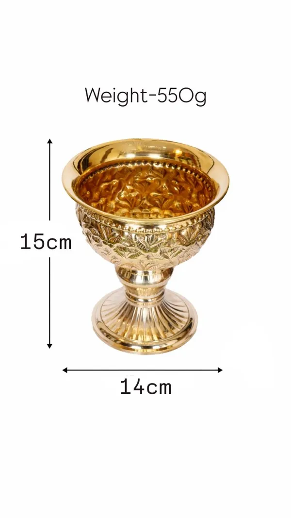 Brass_Urli_Planter_with_Stand_|_Height:_15_cm__Diameter:_14_cm__Weight:_550_g