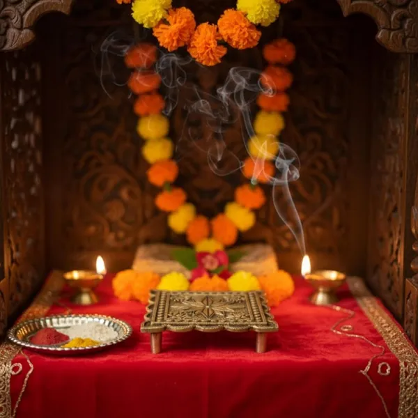 Golden_Small_Brass_Pooja_Chowki_For_Mandir_Peeta_For_Idol_Placement;_Religious_Puja_Articles_&_Miniature_Home_Temple