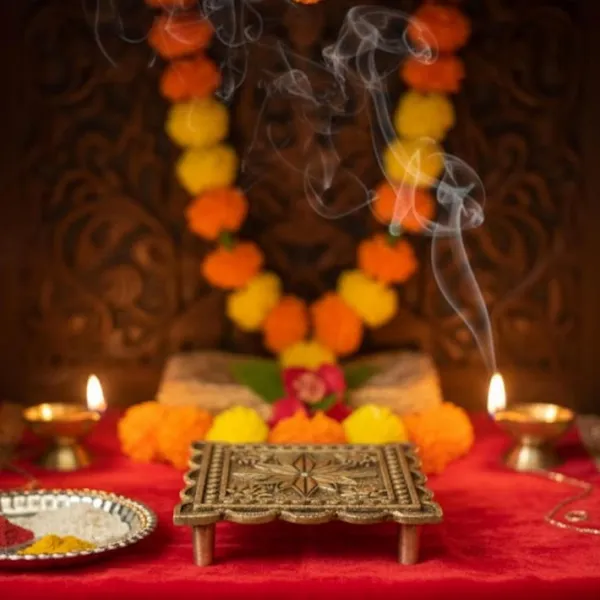 Golden_Small_Brass_Pooja_Chowki_For_Mandir_Peeta_For_Idol_Placement;_Religious_Puja_Articles_&_Miniature_Home_Temple