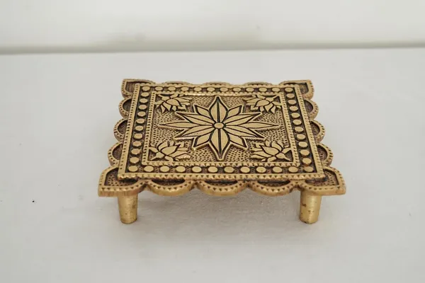 Golden_Small_Brass_Pooja_Chowki_For_Mandir_Peeta_For_Idol_Placement;_Religious_Puja_Articles_&_Miniature_Home_Temple