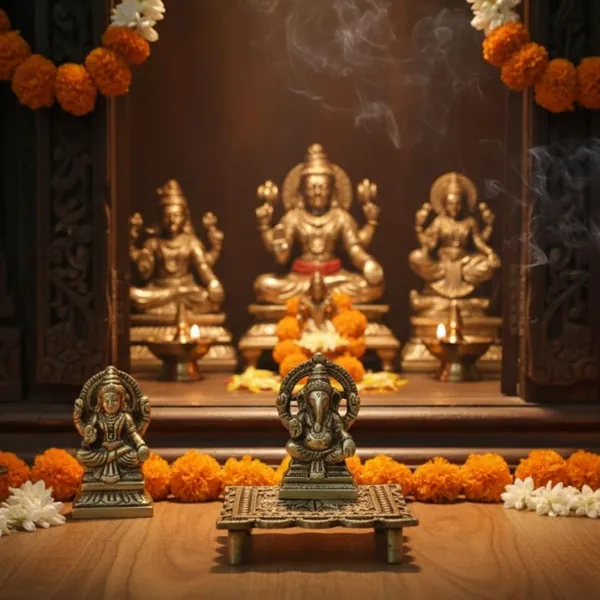 Golden_Small_Brass_Pooja_Chowki_For_Mandir_Peeta_For_Idol_Placement;_Religious_Puja_Articles_&_Miniature_Home_Temple