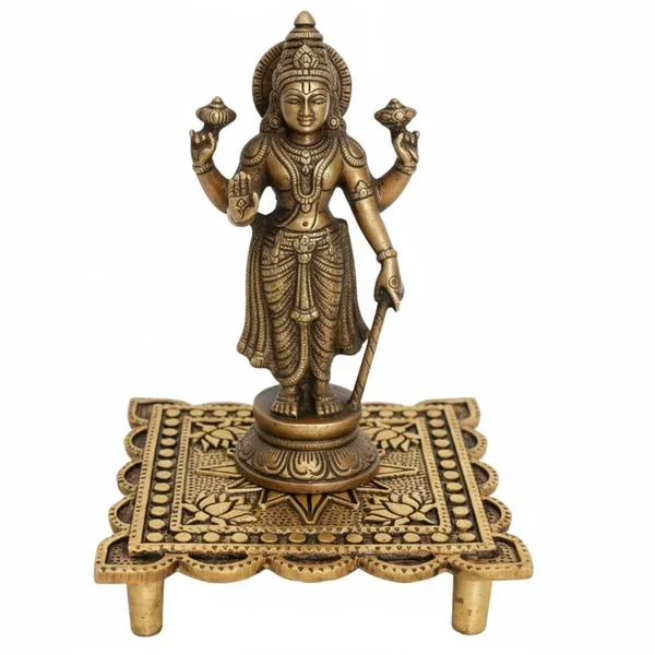 Golden_Small_Brass_Pooja_Chowki_For_Mandir_Peeta_For_Idol_Placement;_Religious_Puja_Articles_&_Miniature_Home_Temple