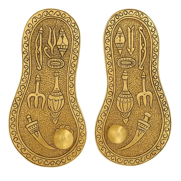 Golden_Brass_Charan_Paduka_Khadau_(Feet_Idol)_For_Puja_Temple_Home_Decor;_Spiritual_Worship_&_Diwali_Gift;_L-15_X_B-7_Cm