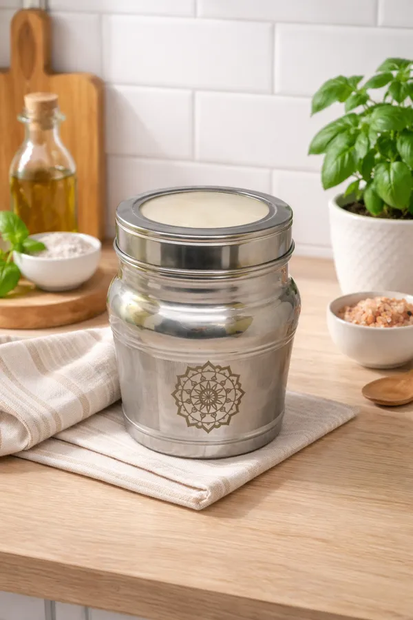 Classic_Stainless_Steel_Multipurpose_Dibba_|_16_cm_H_×_12_cm_Dia_(300g)_|_13_cm_H,_10_cm_Dia(200_g)