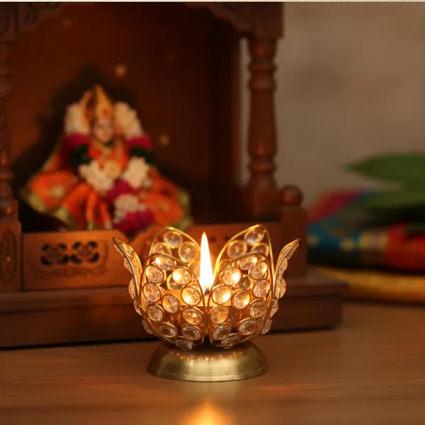 Golden_Brass_Lotus_Crystal_Bowl_Diya_For_Pooja,_Home_Decor_&_Festival_Decoration_340G,_H-10.5Cm,_W-13Cm