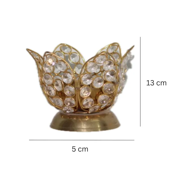Golden_Brass_Lotus_Crystal_Bowl_Diya_For_Pooja,_Home_Decor_&_Festival_Decoration_340G,_H-10.5Cm,_W-13Cm