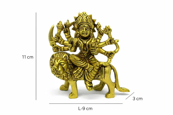 Divine_Goddess_Durga_Brass_Idol_on_Lion_|_Small_Decorative_Brass_Murti_||__Height-11CM_,Length-9cm_(Weight-790g)