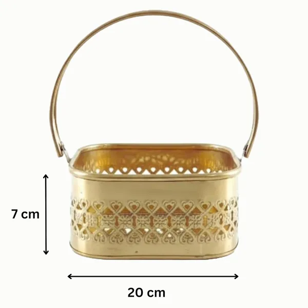 261-BRASS_SQUARE_BASKET_1_H-7,_L-17,_WEIGHT-330g