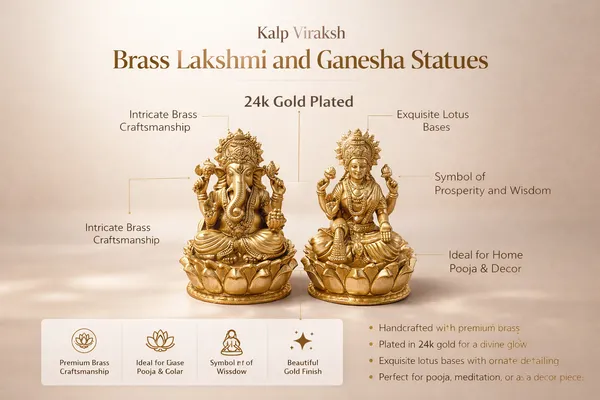 Rahadecor_Pure_Brass_Lakshmi_Ganesh_Murti_-_Ideal_Idol_for_Diwali_Puja,_Home_Decor_&_Spiritual_Gift_-_8cm_(3.1in)
