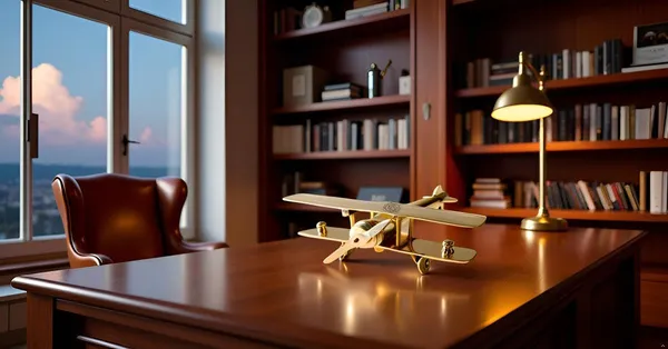 Golden_Antique_Brass_Aeroplane_Model_Showpiece_For_Table_Top,_Enhancing_Your_Decorative_Items_Collection