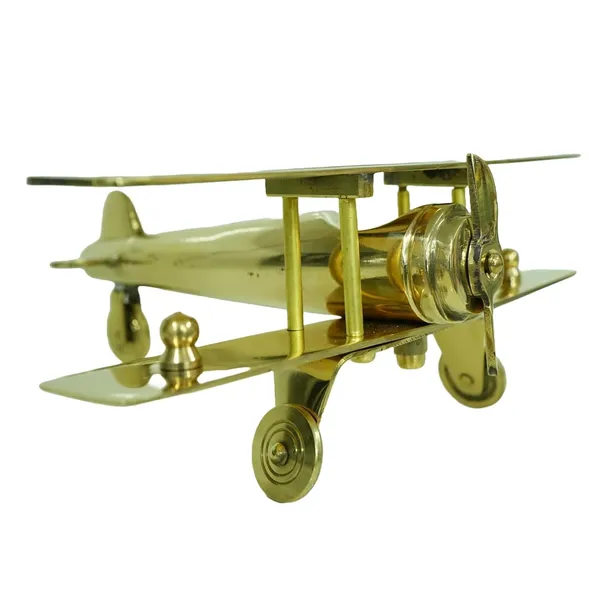 Golden_Antique_Brass_Aeroplane_Model_Showpiece_For_Table_Top,_Enhancing_Your_Decorative_Items_Collection