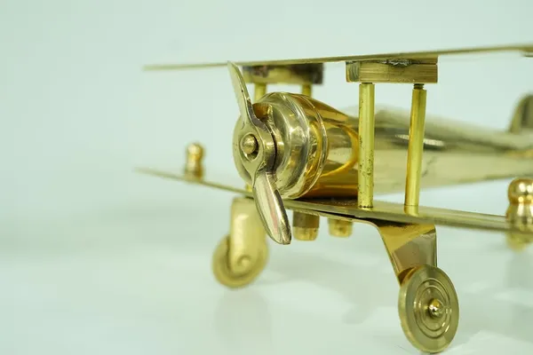 Golden_Antique_Brass_Aeroplane_Model_Showpiece_For_Table_Top,_Enhancing_Your_Decorative_Items_Collection