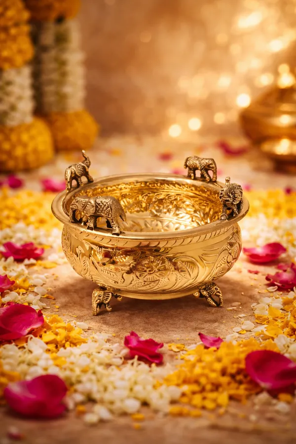 Golden_Handcrafted_Brass_Urli_Bowl_With_Elephant_Design_Traditional_Decorative_Bowl_For_Home_Decor,_Pooja_&_Festive_Decoration_Brass_Flower_Floating_Bowl_30_Cm_Diameter