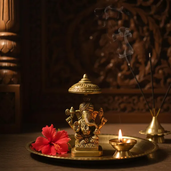 Golden_Ganesha_Brass_Statue_Idol_With_Chatri,_Religious_Figurine,_Traditional_Style,_Brass_Material,_For_Home_Temple_Decor_&_Gifting,_12Cm_Height_X_5Cm_Width