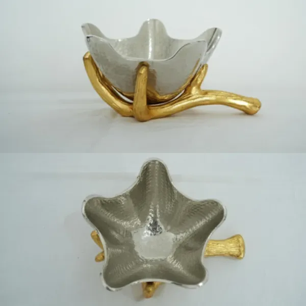 Golden_Metal_Hand_Bowl,_Decorative_Serving_Tray,_Multipurpose_Fruit_And_Snack_Bowl,_26Cm_Length,_10Cm_Height,_1090G