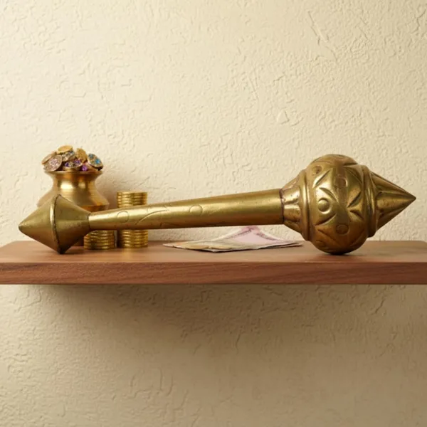 Golden_Pure_Brass_Hanuman_Gada_Bajrangbali_Mace_For_Pooja_&_Protection_50G,_L-20Cm,_W-5Cm