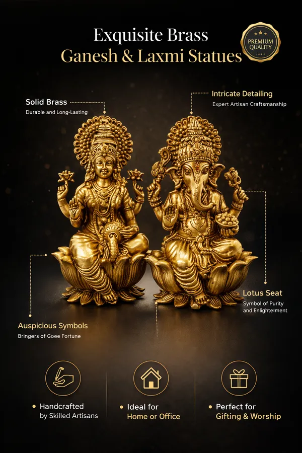 Handcrafted_Brass_Lakshmi_Ganesh_Idol__||_Height:_10_cm__Length:6_cm__Width:5_cm__Weight:_225g_per_piece__Total_Weight:_450g_(Set_of_2)_(Set_of_2)