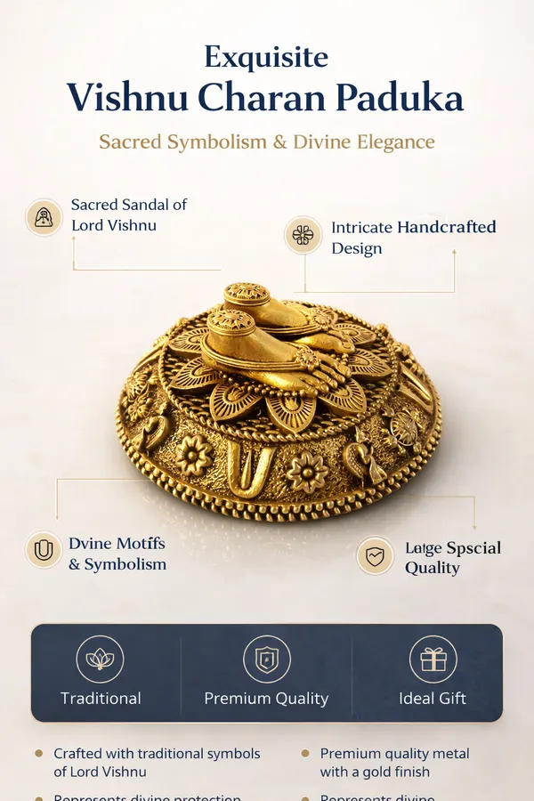 Handcrafted_Brass_Shri_Charan_Paduka_Decorative_Idol_||_Height:_3cm,__Diameter:_6cm,__Weight:_40g