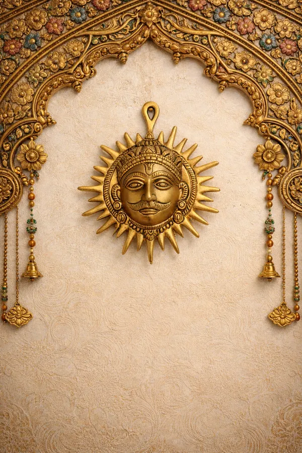 Handcrafted_Brass_Surya_Dev_Wall_Hanging_|_14_cmHeight:_14_cm__Length:_12_cm__Weight:_300_grams