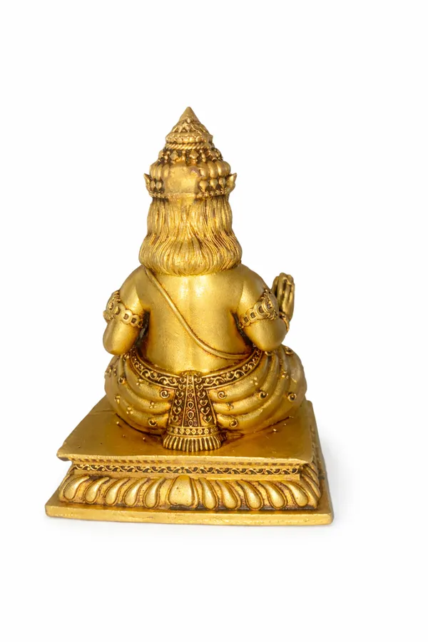 Handcrafted_Lord_Kuber_Idol_|_Golden_Finish_Metal_Statue_for_Home_&_Office_||Height:_10cm,_Length:_7cm,_Width:_7cm,__Weight:_225g