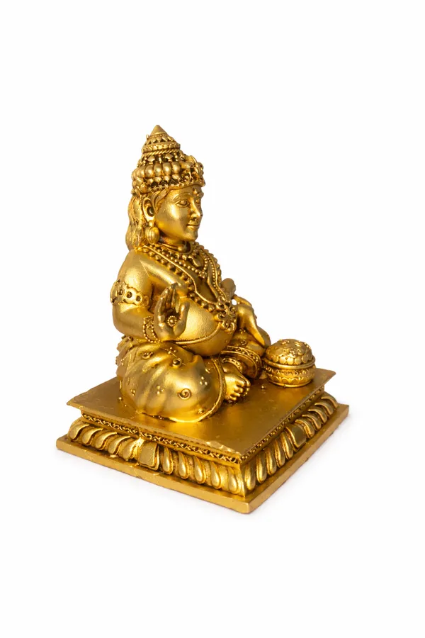 Handcrafted_Lord_Kuber_Idol_|_Golden_Finish_Metal_Statue_for_Home_&_Office_||Height:_10cm,_Length:_7cm,_Width:_7cm,__Weight:_225g