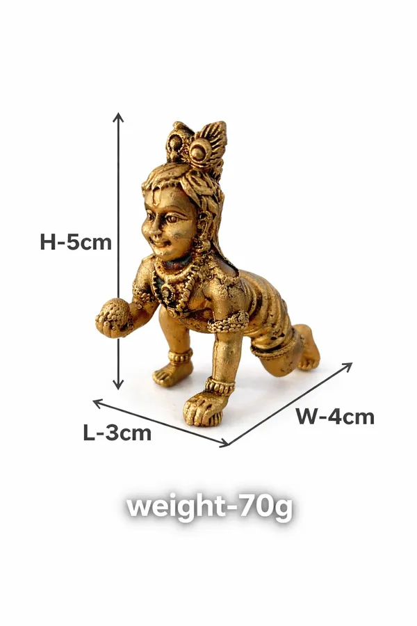 Handcrafted_Mini_Brass_Laddu_Gopal_Idol_(Bal_Krishna_Crawling_Pose)_||_Height:5cm__Length:_3cm__Width:_4cm__Weight:_70grams