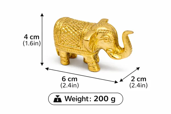 Golden_Brass_Elephant_Decorative_Showpiece_for_home_and_office_decor_|_Little_Elephants_pair_|_Height:_4cm__Length:_7_cm__Breadth:2_cm__Weight:_220grams_per_piece