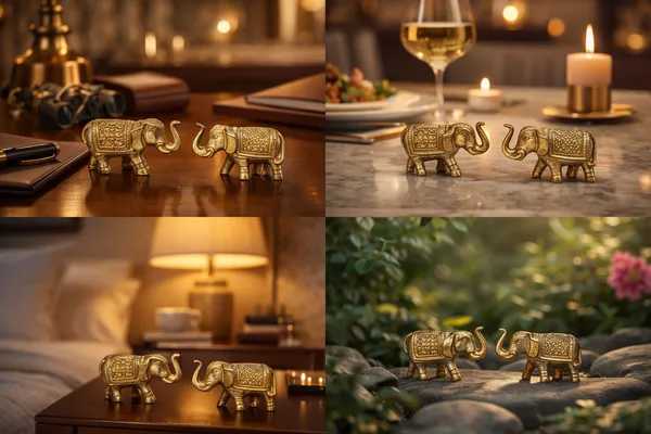 Golden_Brass_Elephant_Decorative_Showpiece_for_home_and_office_decor_|_Little_Elephants_pair_|_Height:_4cm__Length:_7_cm__Breadth:2_cm__Weight:_220grams_per_piece