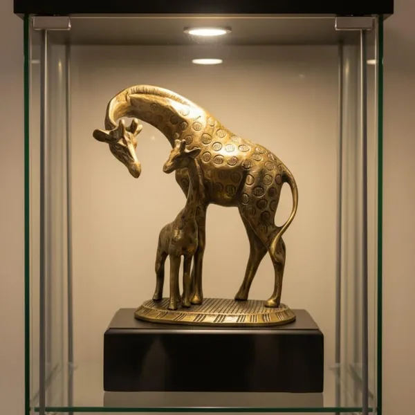 Golden_Antique_Metal_Giraffe_Animal_Statue_Pair_-_Sculpture_For_Home_Office_Cafe_Hotel_Decor_-_2.435_Kg_-_H_34_Cm,_L_24_Cm,_B_17_Cm_-_Decorative_Gift_Item