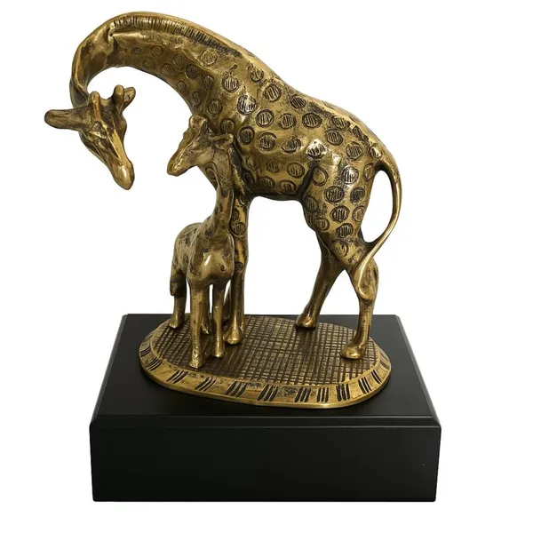 Golden_Antique_Metal_Giraffe_Animal_Statue_Pair_-_Sculpture_For_Home_Office_Cafe_Hotel_Decor_-_2.435_Kg_-_H_34_Cm,_L_24_Cm,_B_17_Cm_-_Decorative_Gift_Item