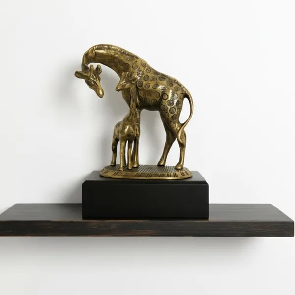 Golden_Antique_Metal_Giraffe_Animal_Statue_Pair_-_Sculpture_For_Home_Office_Cafe_Hotel_Decor_-_2.435_Kg_-_H_34_Cm,_L_24_Cm,_B_17_Cm_-_Decorative_Gift_Item
