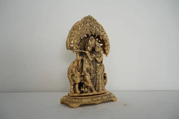 Golden_Radha_Krishna_With_Cow_Standing_Under_Tree_-_0.550_Kg_-_H_21_Cm,_L_14_Cm,_B_5.5_Cm_-_Metal_Home_Decor_&_Gifts_Playing_Flute_Religious_Figure