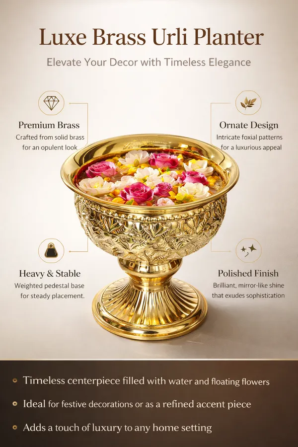 Brass_Urli_Planter_with_Stand_|_Height:_15_cm__Diameter:_14_cm__Weight:_550_g
