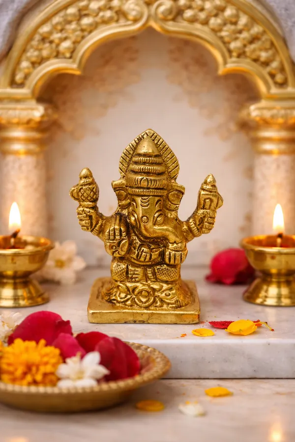 Mini_Brass_Lord_Ganesha_Idol_–_Golden_Finish_(6_cm)_||_Weight-122g