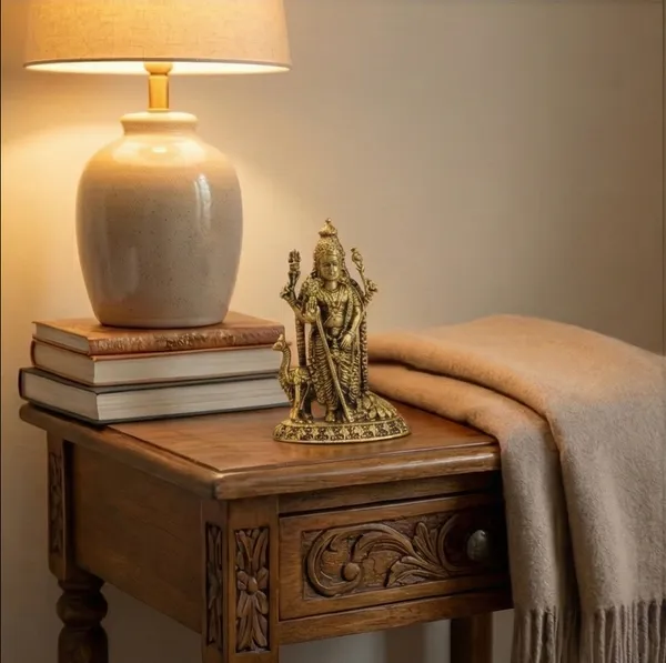 RahaDecor_Small_Lord_Murugan_Statue_Kartikeya_Statue_8_cm_Premium_Brass_for_CAR_Dashboard_Ideas_Son_of_Shiva_Sculpture_for_Home_and_Temple_Murti_Pooja_Idol_A_Great_Religious_Gift_Item_by_SPRITUAL_Arts