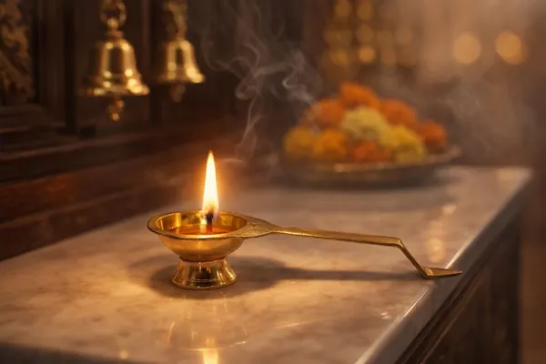 Pure_Brass_Aarti_Diya_with_Handle_||_Traditional_Brass_Oil_Lamp_for_Pooja,_Aarti_&_Daily_Worship_||_Length:_14_cm,__Height:_3_cm_,_Weight_:_50g